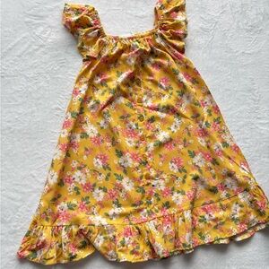 btween Yellow Floral Kids Dress
